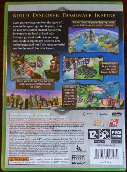 Sid Meiers Civlization Revolution - Xbox 360
