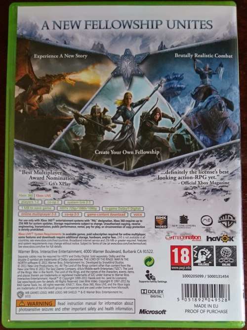 Lord of the Rings: War in the North - Xbox 360