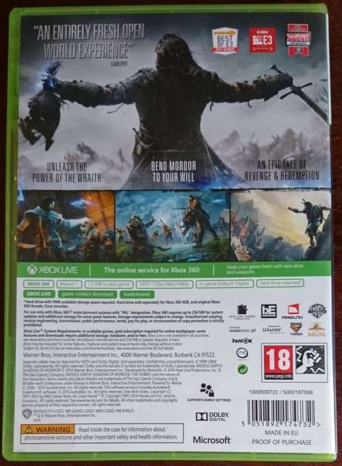 Middle Earth: Shadow of Mordor - Xbox 360