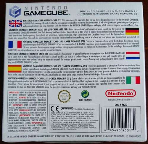 Boxed Original GameCube Memory Card (251 Blocks)