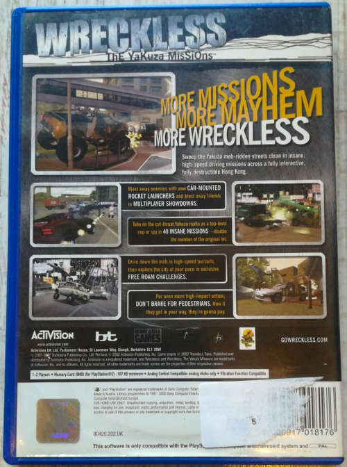 Wreckless The Yakuza Missions - PS2