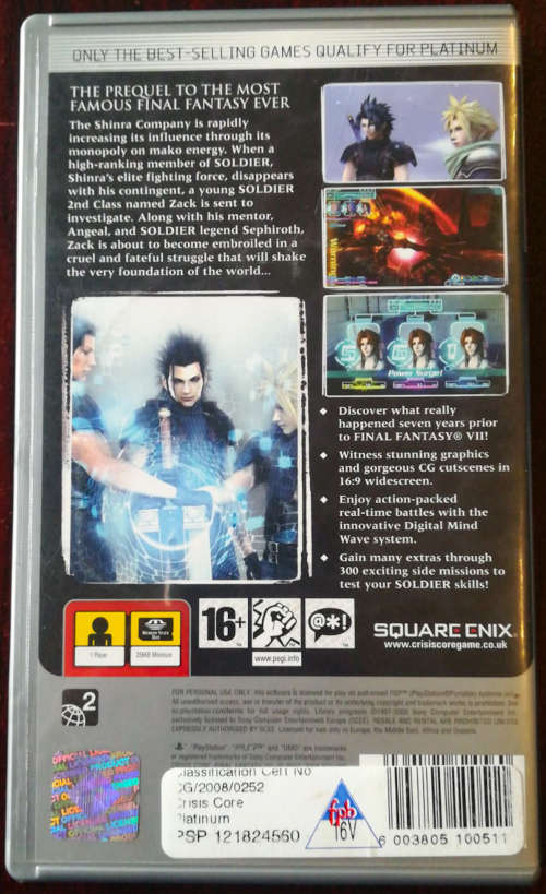 Crisis Core Final Fantasy VII - PSP (Platinum)