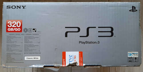 Boxed White PS3 Console, Slimline 320GB, Generic Controller + Games