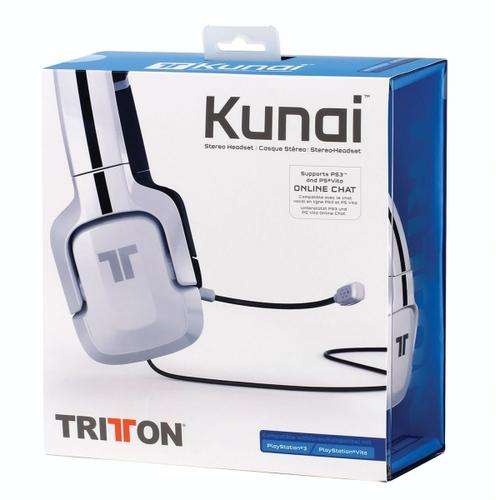 Tritton (Mad Catz) Kunai Stereo Headset (White) - New (Wii U, PS4, PC, 3DS, Xbox 360, PS3)