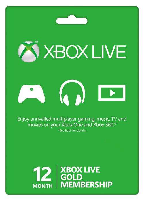 Xbox Live 12 Month Gold Membership Xbox 360 / Xbox One (Sealed)