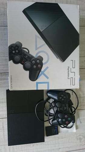 Boxed Black PS2 Slimline Console "New Shape", Original controller (6 Month Warranty)