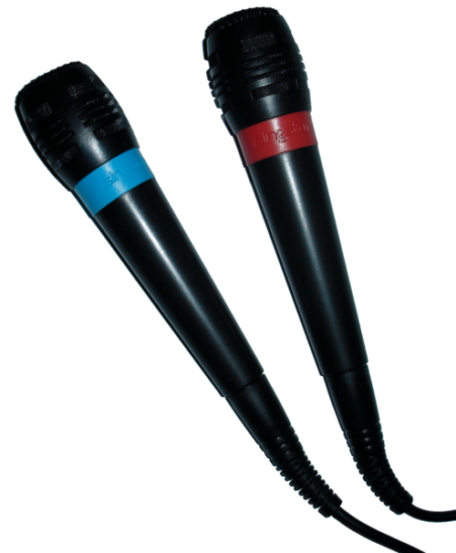 2 Singstar Mics 1 Red, 1 Blue PS2