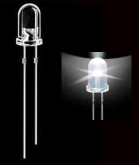 White Led 5mm Electronic Component Super Bright