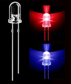 Flashing Led Red / Blue 5mm Electronic Component