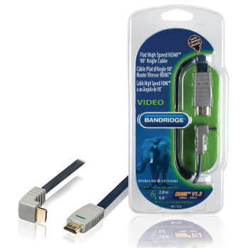 Bandridge Flat High Speed HDMI 90 degree Angle Cable