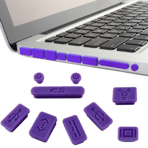 9 Piece Silicone Anti Dust Plug Ports Cover Set for Macbook