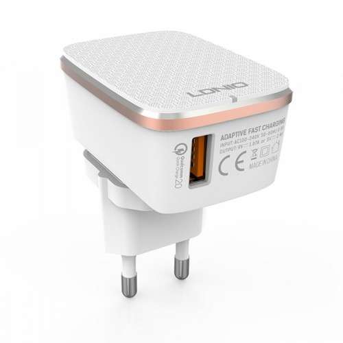 LDNIO 2.4A Qualcomm 2.0 Fast Travel Charger With Cable