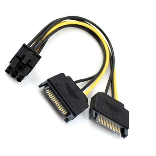 Dual SATA Power to 6 Pin Adapter