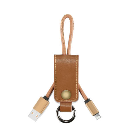 PU Leather Keychain USB Cable Data Sync Cable