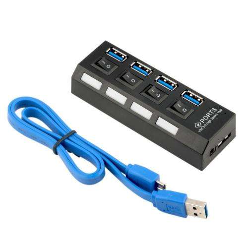 USB 3.0 Hub - 4 Port USB Hub With Switch
