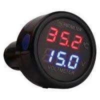 3 IN 1 Car Charger - Charger / Voltmeter / Thermometer