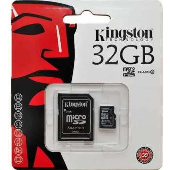 Kingston 32Gb Micro SD Card with SD Adaptor - SDHC - Class 4