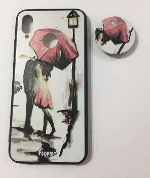 Huawei P20 LITE Cover with POP SOCKET AND Full Cover Glass Protector