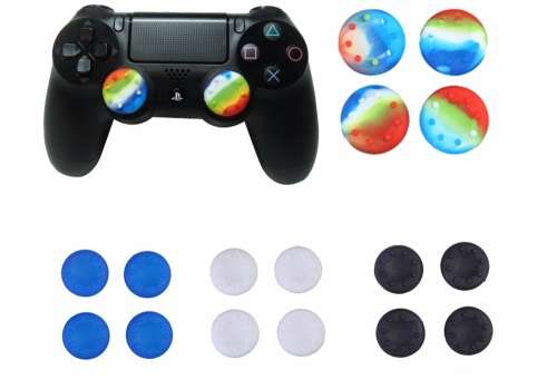 MegaModz 4 Silicone Caps for Analog Sticks for Xbox One® / PS4® / PS3® / Xbox 360®