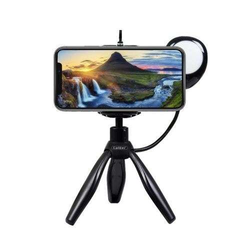 Earldom 360 Degrees Rotate Mini Smartphone Tripod with Selfie Ring Light