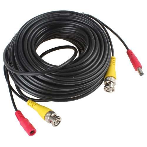 20m Power & Video Camera Cable - Black