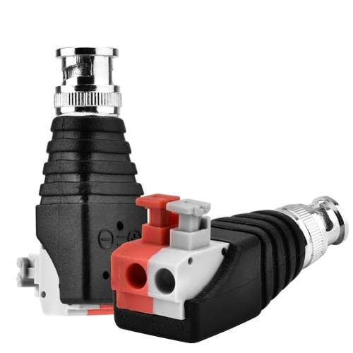 BNC Male Push-in Type Spring Screwless Terminal Quick Connector CCTV Camera - 2 Pack