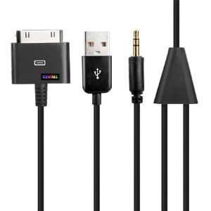 USB 3.5mm AUX Audio/Data/Charger Cable for iPod Aux iPhone Aux Ipad Aux