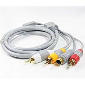 Nintendo WII AV Cable Yellow White Red with S-Video - WII to TV Connection