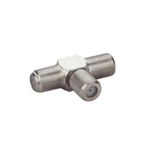 3 Way F Plug Satellite TV T Connector Female Coupler