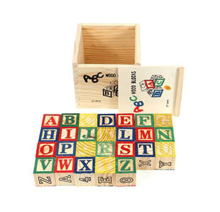ABC Wooden Blocks - In storage box