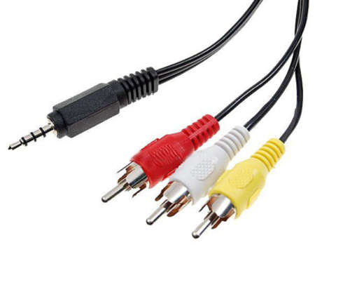 3 RCA Audio to 3.5mm Headphone Jack Cable