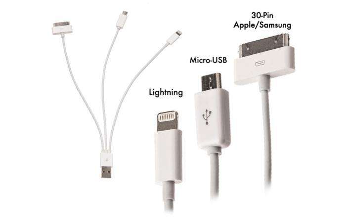 3 in 1 USB Cable for iPad / 4G / 4S / P1000 / Micro / iPhone 5 / iPad Mini