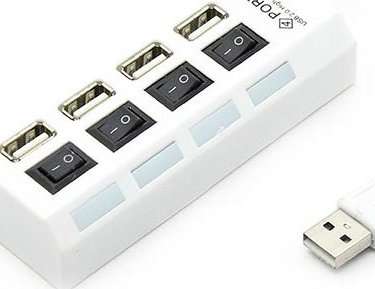 USB 2.0 Powered Hub - 4 Port USB Hub