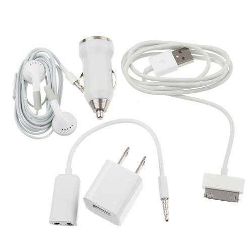 Apple Iphone 4 / 4G / 4S USB Accesory Set - Car/Travel Charger and more