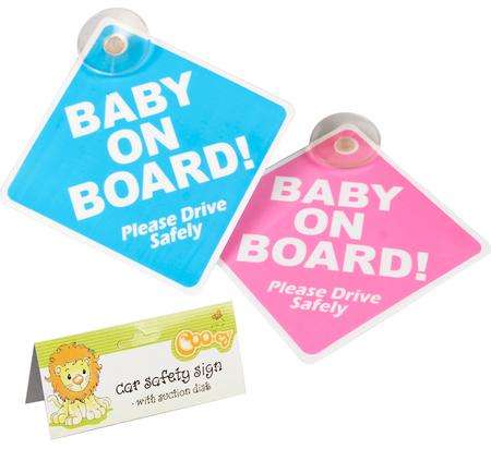 Baby On Board Signs for Cars - Pink or Blue