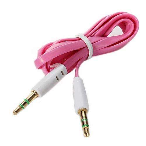 Aux Pink Flat Noodle Cable - 1 m