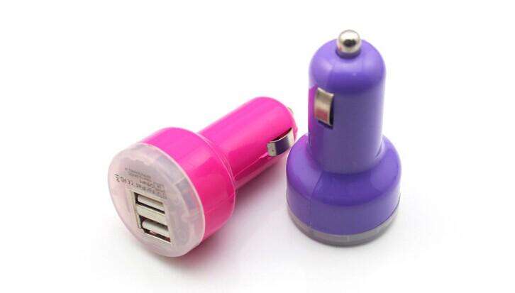 Dual / Twin Car Charger White - Lighter Socket USB 2.1A