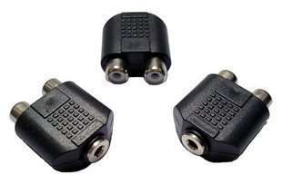 3.5mm Female Jack to Double RCA Female Adapter