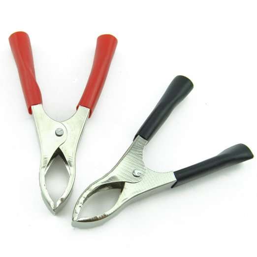Car or Deep Cycle Battery Clip Set - Red and Black 30A