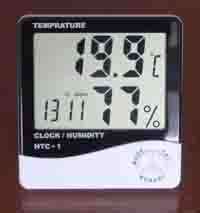 Desktop Digital Clock & Temperature & Humidity Meter temp HTC-1