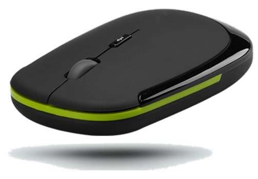 Super Flat Ultra Thin Wireless Optical Mouse USB - Black & Lime