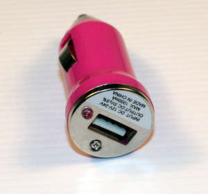 Mini Pink 12v USB Car Charger