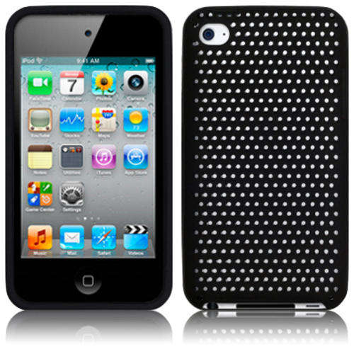 Black Mesh Hard Back case for Ipod Touch 4