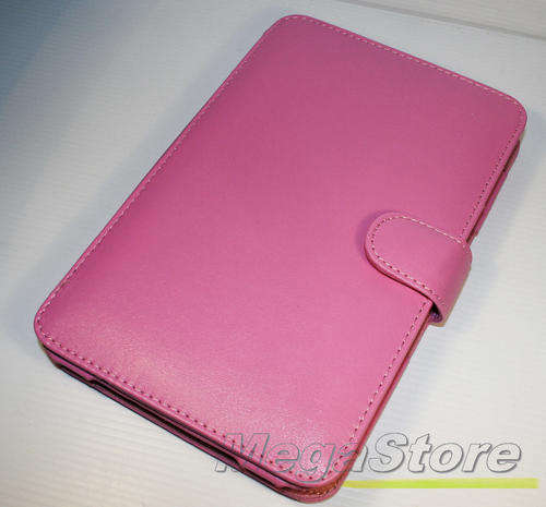 Pink Flip Case Cover for Amazon Kindle 3 - Durable PU Leather Pouch