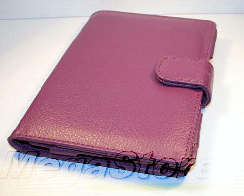 Amazon Kindle 4 Flip Case Cover + Screen Protector - Purple Durable PU Leather Pouch