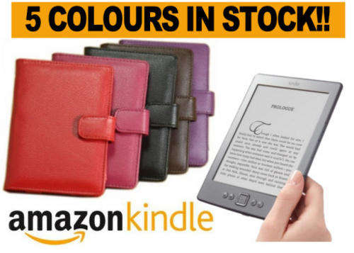 Amazon Kindle 4 Cover Pouch Case + Screen Protector | 5 Colour Choices (PU Leather)
