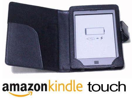 Amazon Kindle Touch Black Book Type Case Cover --- Protective Pouch - Best Quality