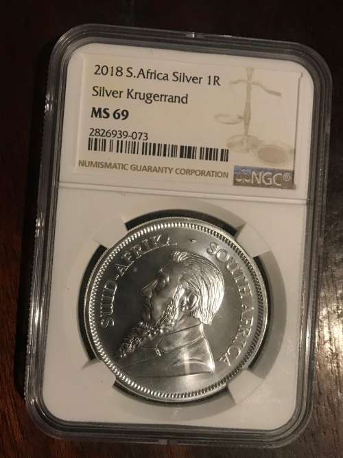 GRADED SILVER KRUGER RAND ( MS 69 )