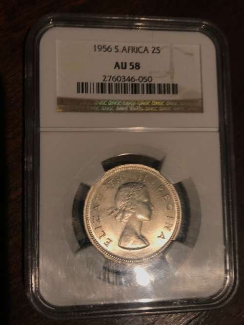 1956 2 SHILLING ( AU 58 )