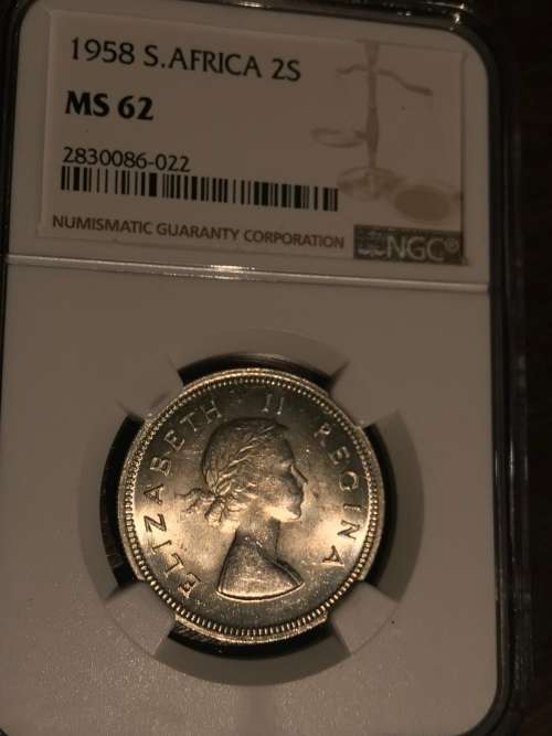 1958 2 SHILLING ( MS 62 )